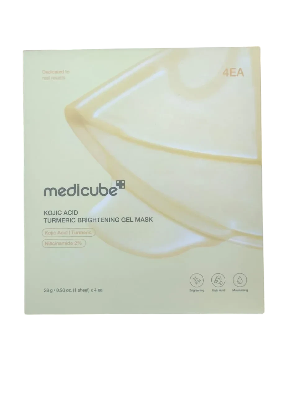 Caja de mascarillas K-Chic Skin Especialidad Medicube con ácido kójico y cúrcuma para iluminar y unificar el tono facial